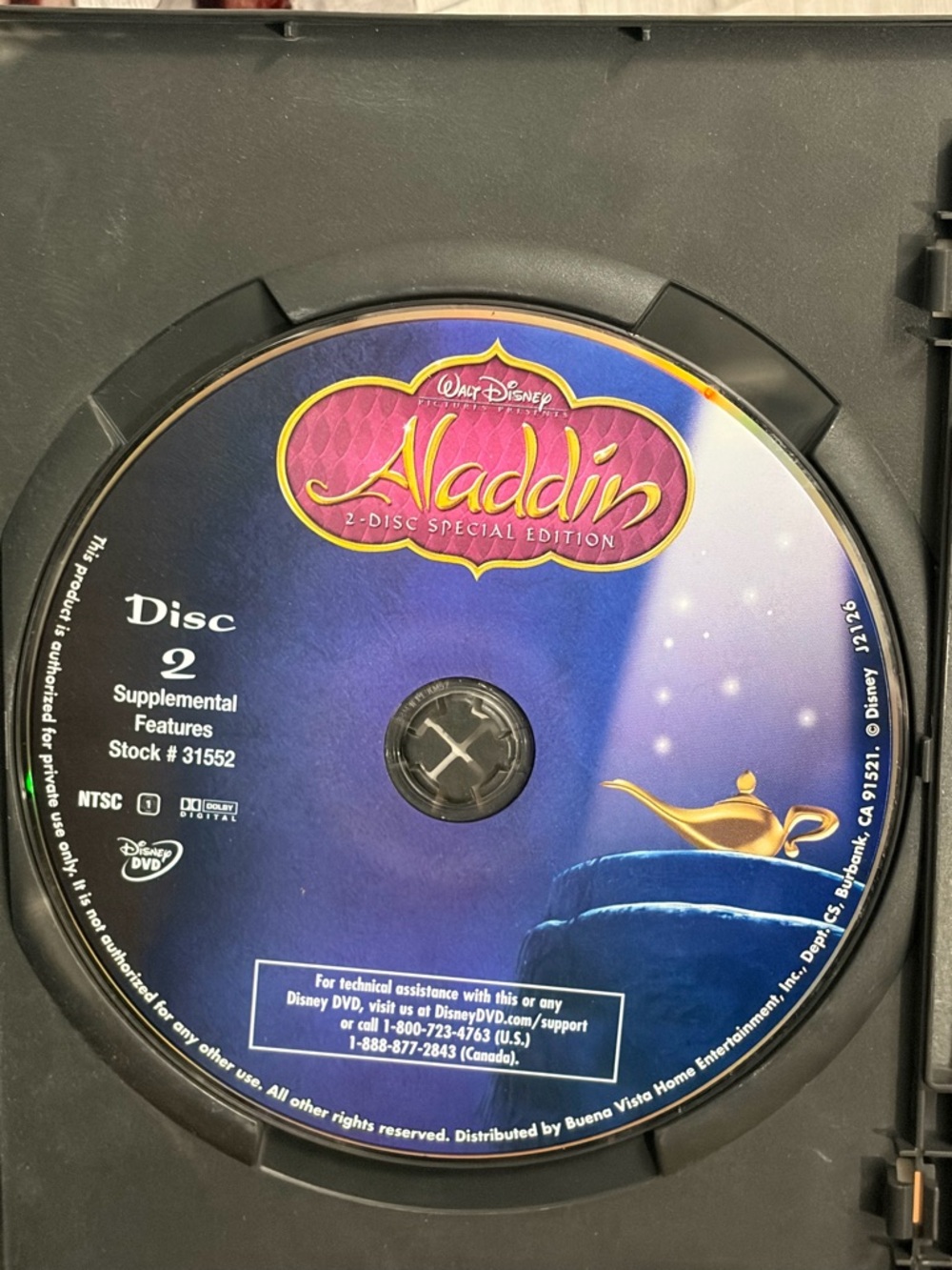 Aladdin Platinum 2-Disc special Edition DVD 2004 Used - Picture 7 of 8